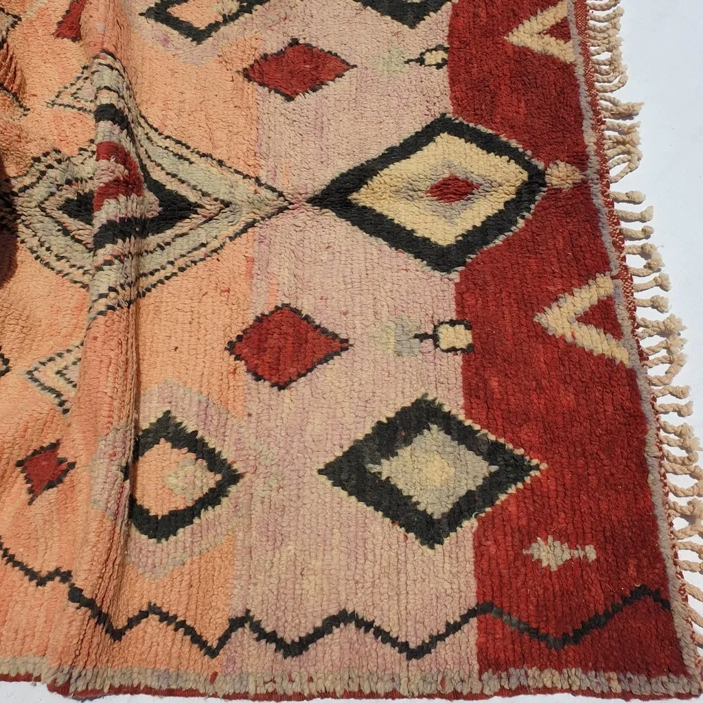 OURIOUI | 6'2x4'6 Ft | 190x140 cm | Moroccan Colorful Rug | 100% wool handmade