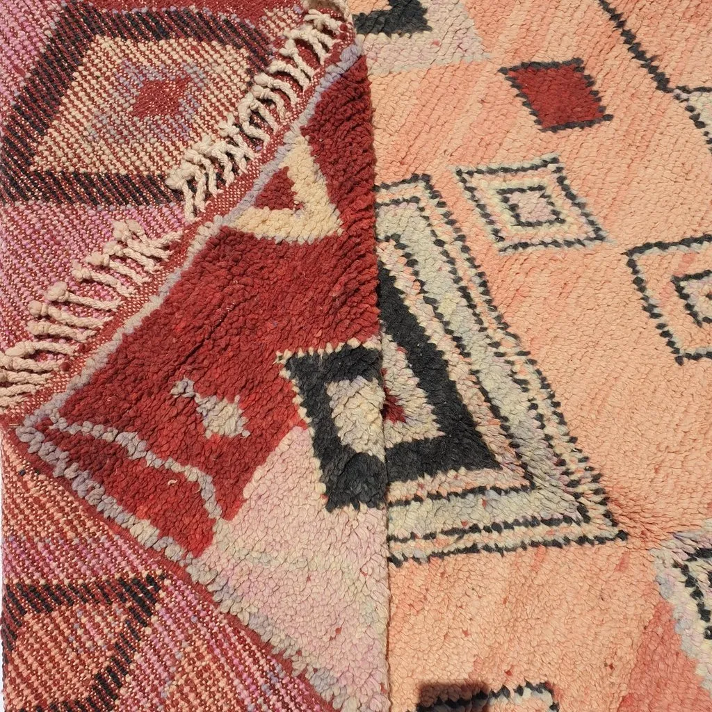 OURIOUI | 6'2x4'6 Ft | 190x140 cm | Moroccan Colorful Rug | 100% wool handmade