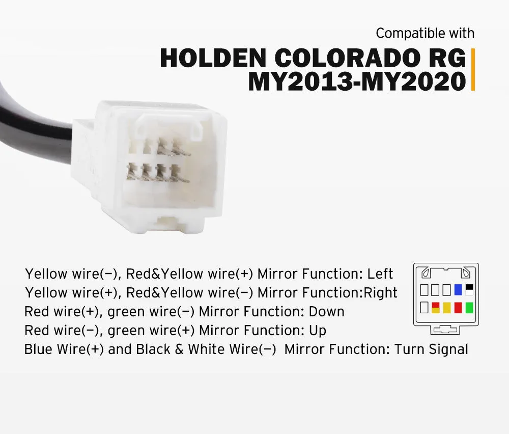 Pair Towing Extendable Side Mirrors for Holden Colorado RG MY2013-MY2020