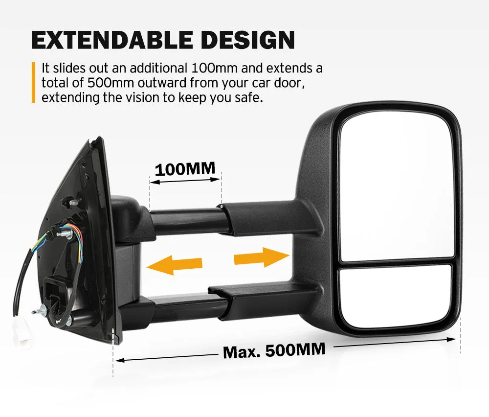 Pair Towing Extendable Side Mirrors for Holden Colorado RG MY2013-MY2020