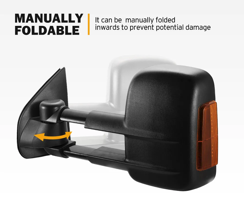 Pair Towing Extendable Side Mirrors for Holden Colorado RG MY2013-MY2020