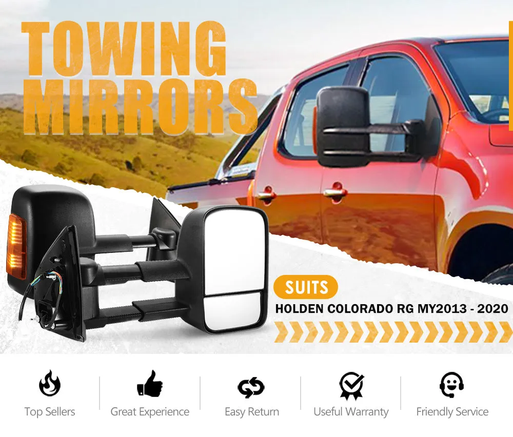 Pair Towing Extendable Side Mirrors for Holden Colorado RG MY2013-MY2020