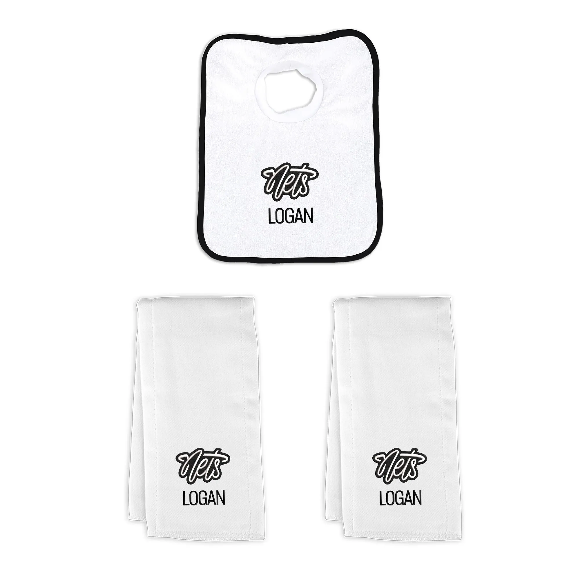 Personalized Brooklyn Nets Script Nets Small Basket - 4 Items