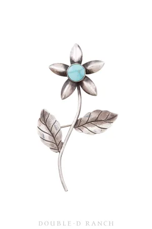 Pin, Novelty, Flower, Sterling, Vintage, 748