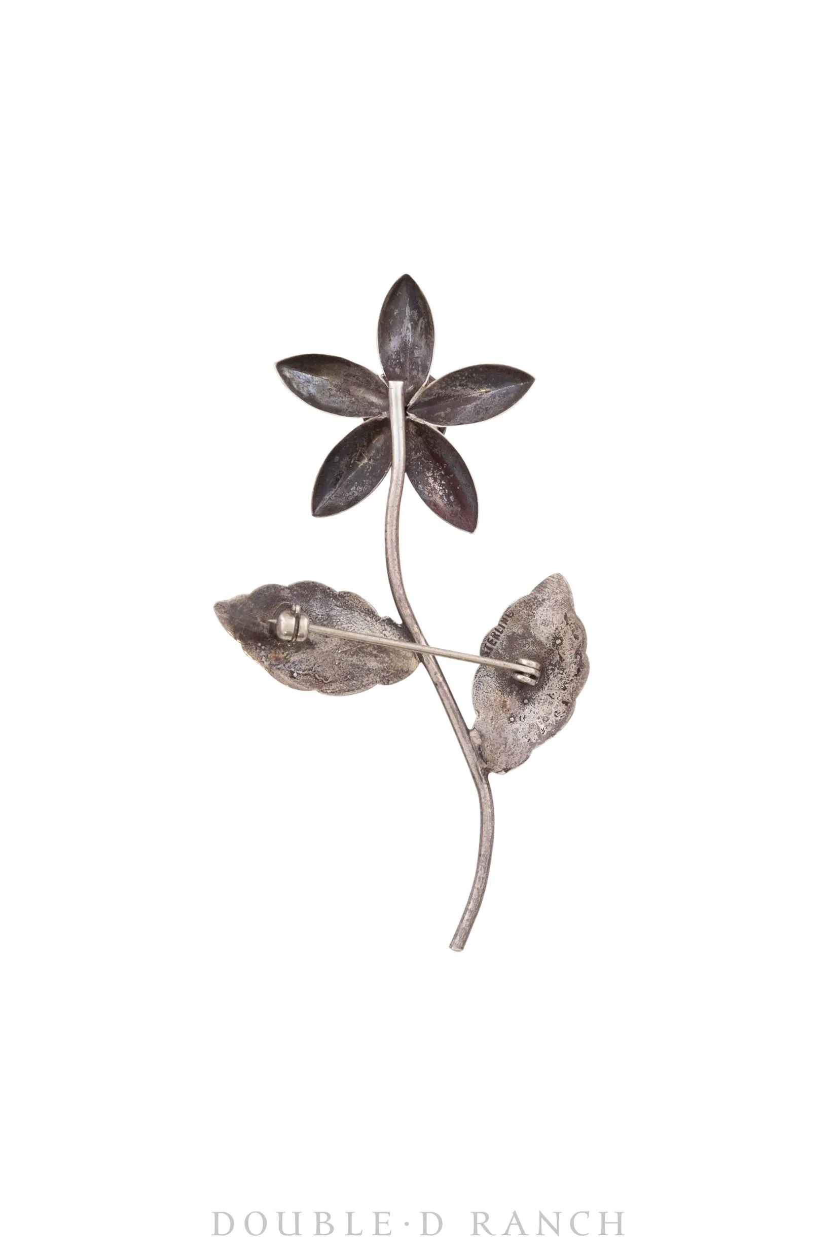 Pin, Novelty, Flower, Sterling, Vintage, 748