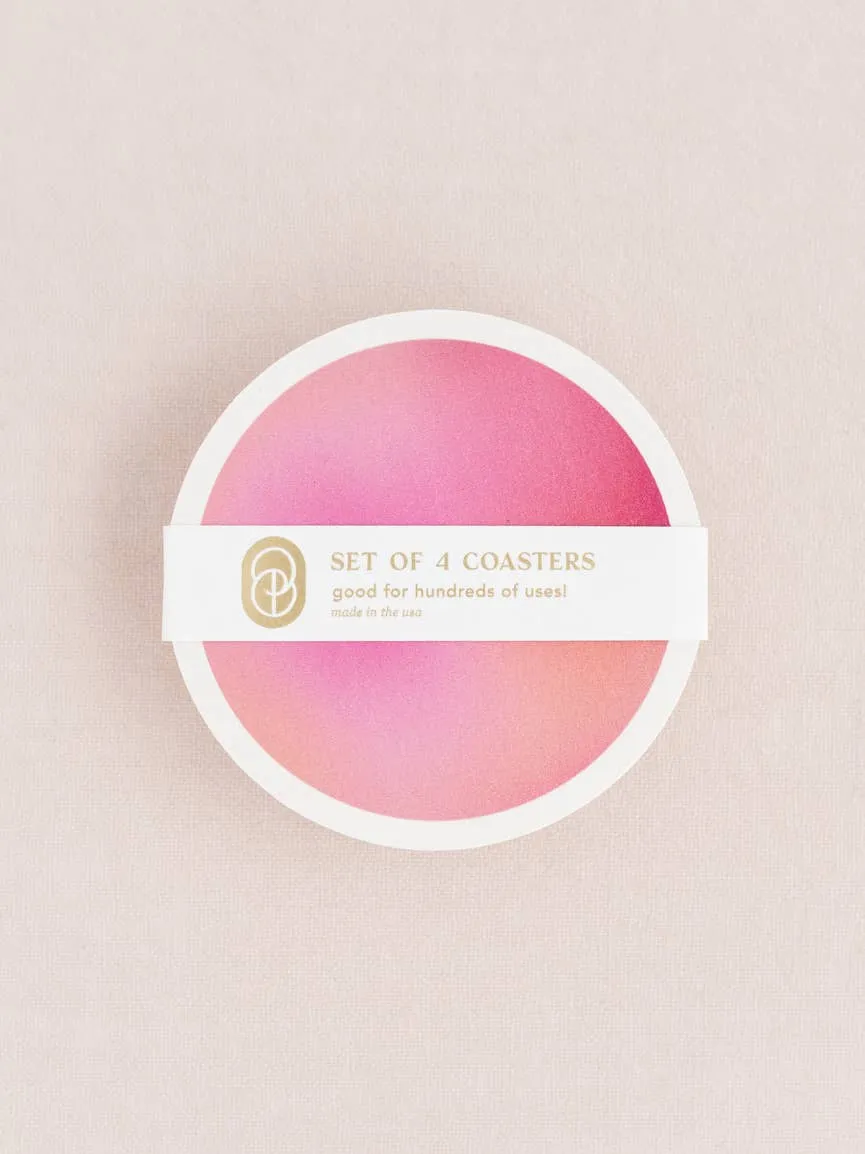 Pink Era Gradient Coasters - Set of Four