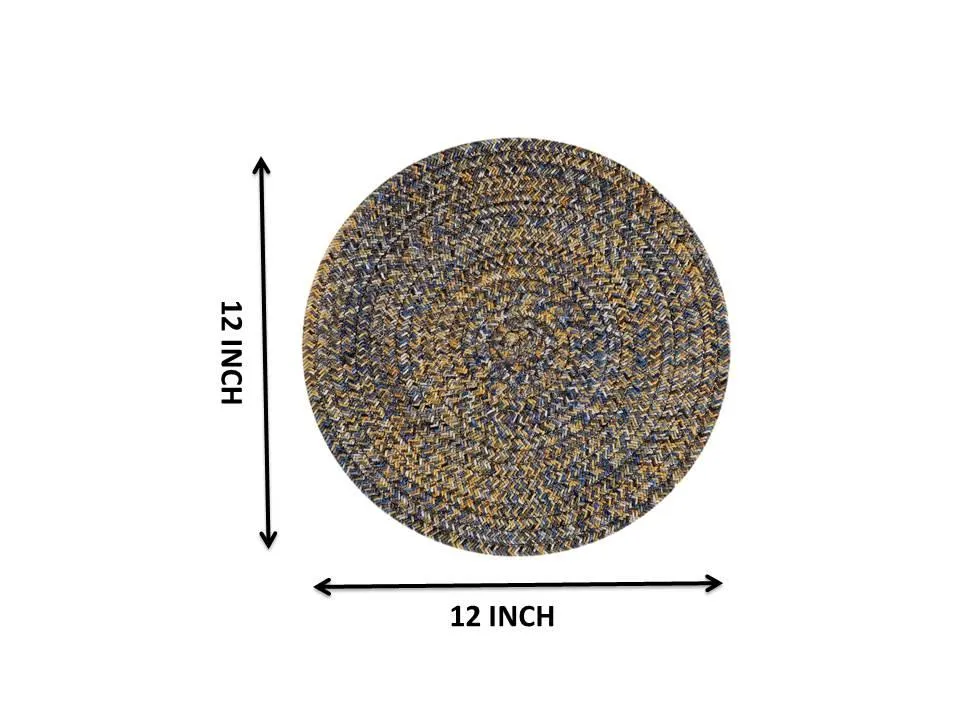 Polyster Round Coaster Set (6 PCS Set) Machine Washable Absorbent Size:5 inch Diameter