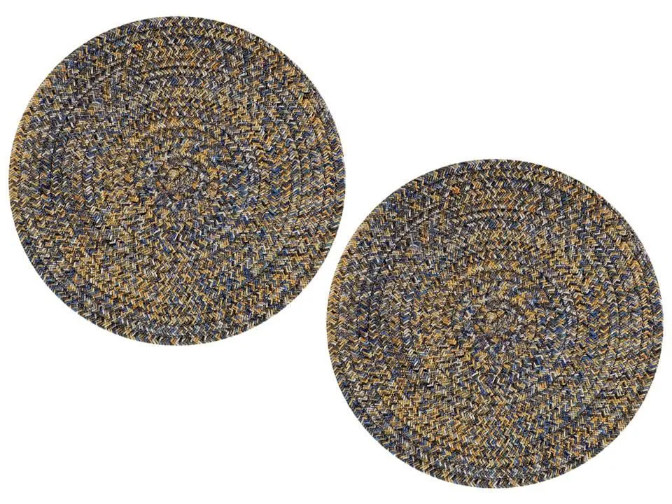 Polyster Round Coaster Set (6 PCS Set) Machine Washable Absorbent Size:5 inch Diameter