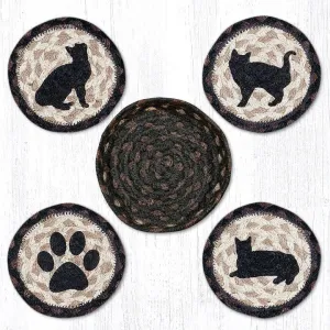 Porch Cat Jute Coaster Set
