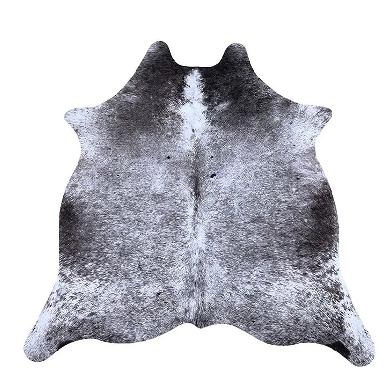 Premium Black Speckled Faux Cowhide Rug