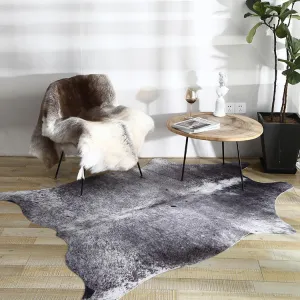 Premium Black Speckled Faux Cowhide Rug