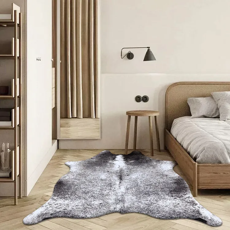 Premium Black Speckled Faux Cowhide Rug