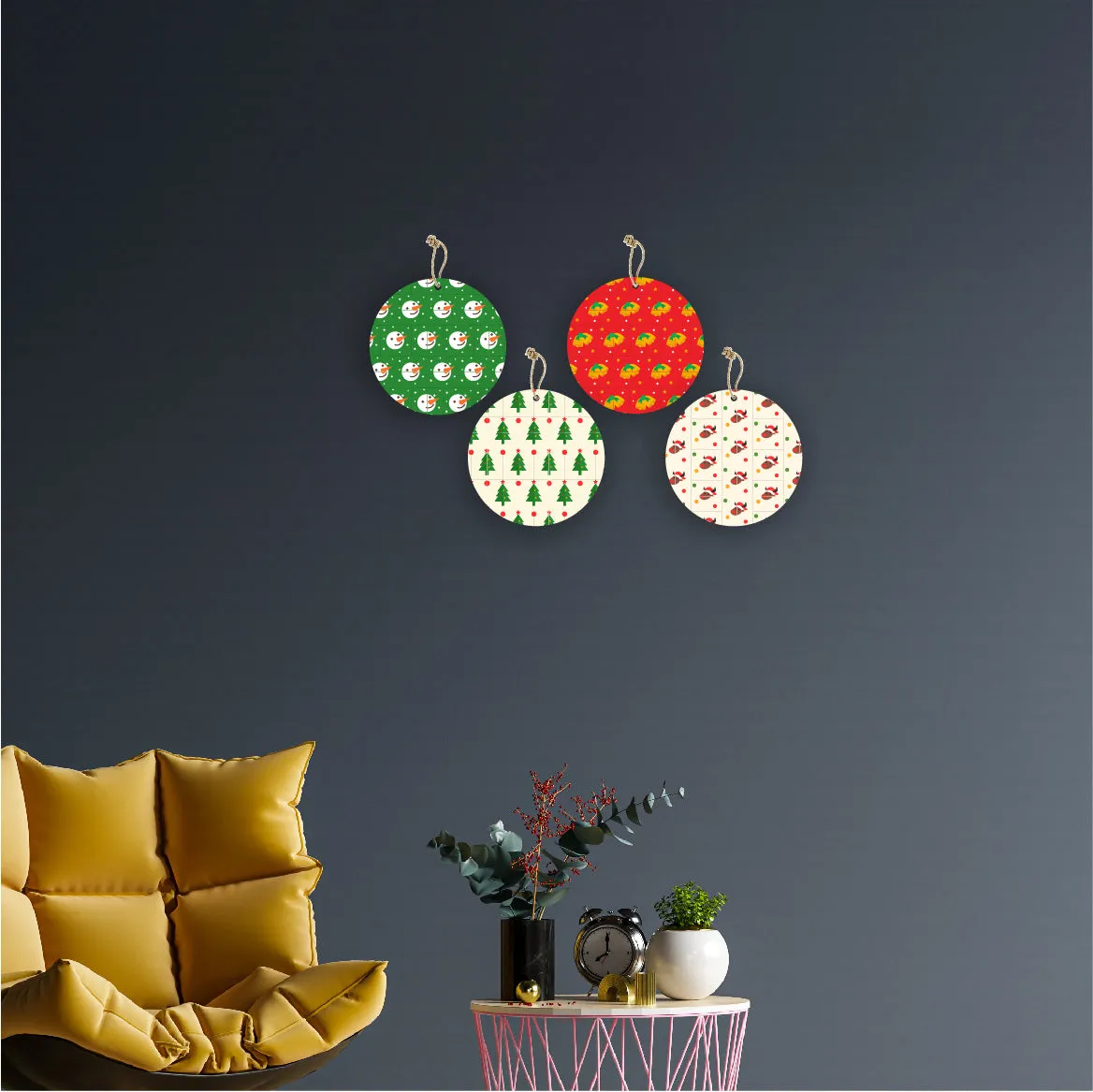 Printed Christmas Theme Wall Hanging Home Decorations House Bedroom Living Room