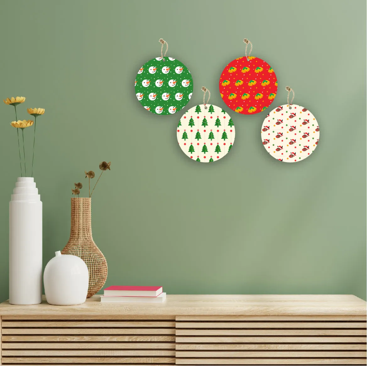 Printed Christmas Theme Wall Hanging Home Decorations House Bedroom Living Room