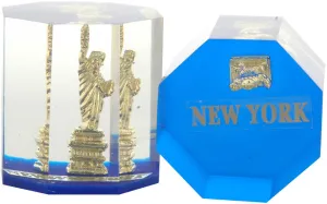 PWNY01 Paperweight Lucite Octagon Statue of Liberty NY