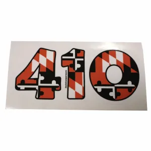 "410" Baltimore Baseball Black & Orange Maryland Flag / Sticker