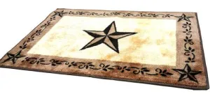 "Chocolate Star" Western Bath/Kitchen Rug - 2 x 3