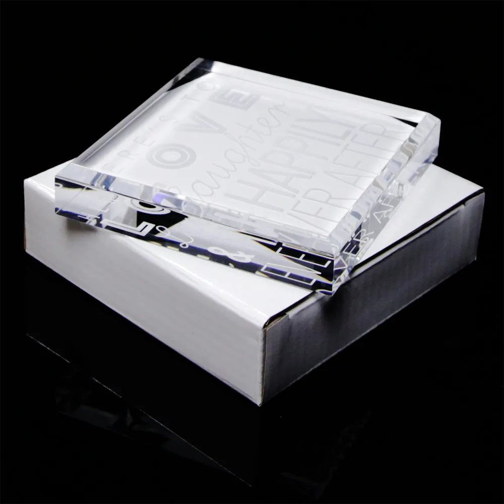 "Here’s To Love" Crystal Paperweight