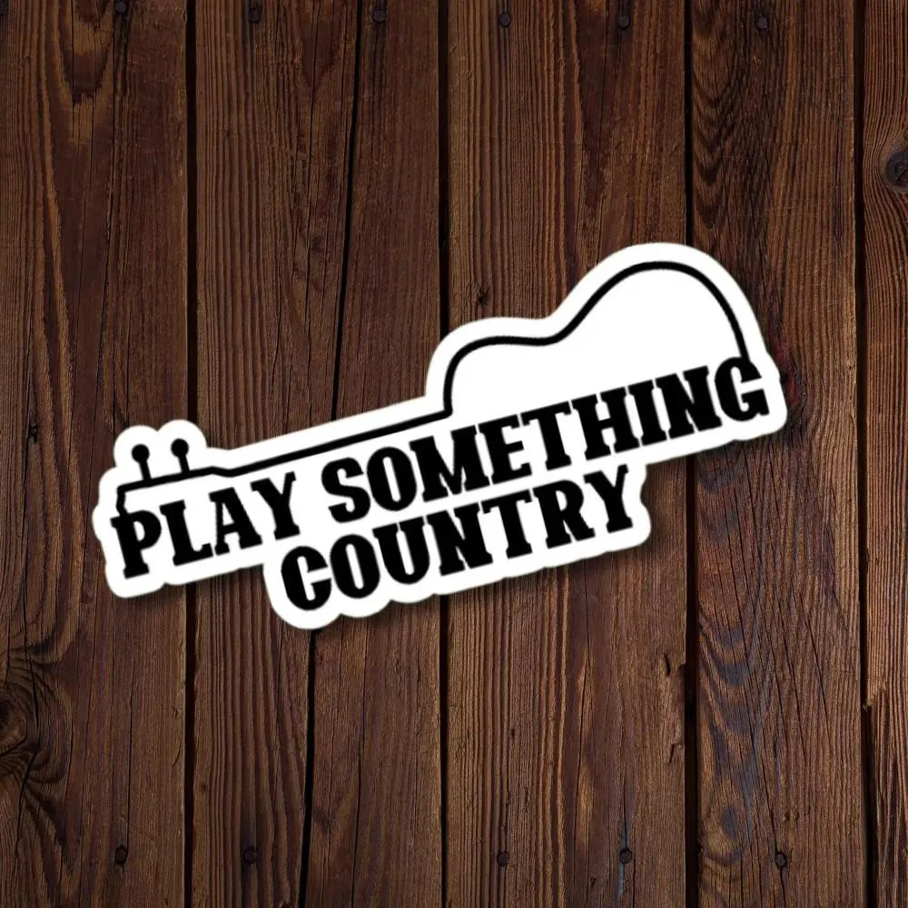 R J Designs Vinyl Sticker - Play Something Country