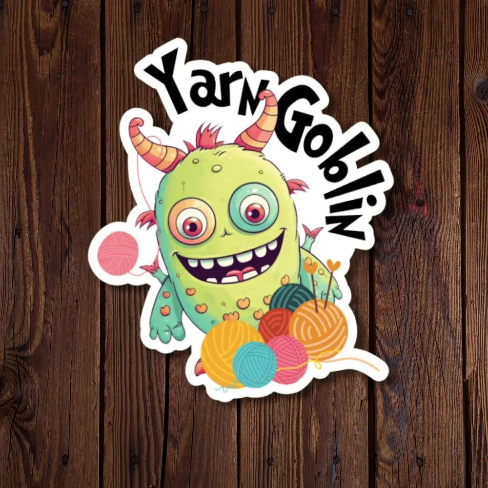 R J Designs Vinyl Sticker - Yarn Goblin