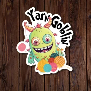 R J Designs Vinyl Sticker - Yarn Goblin