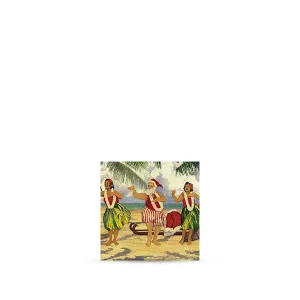 Santa with Hula Dancers 3x3 MUL Magnet