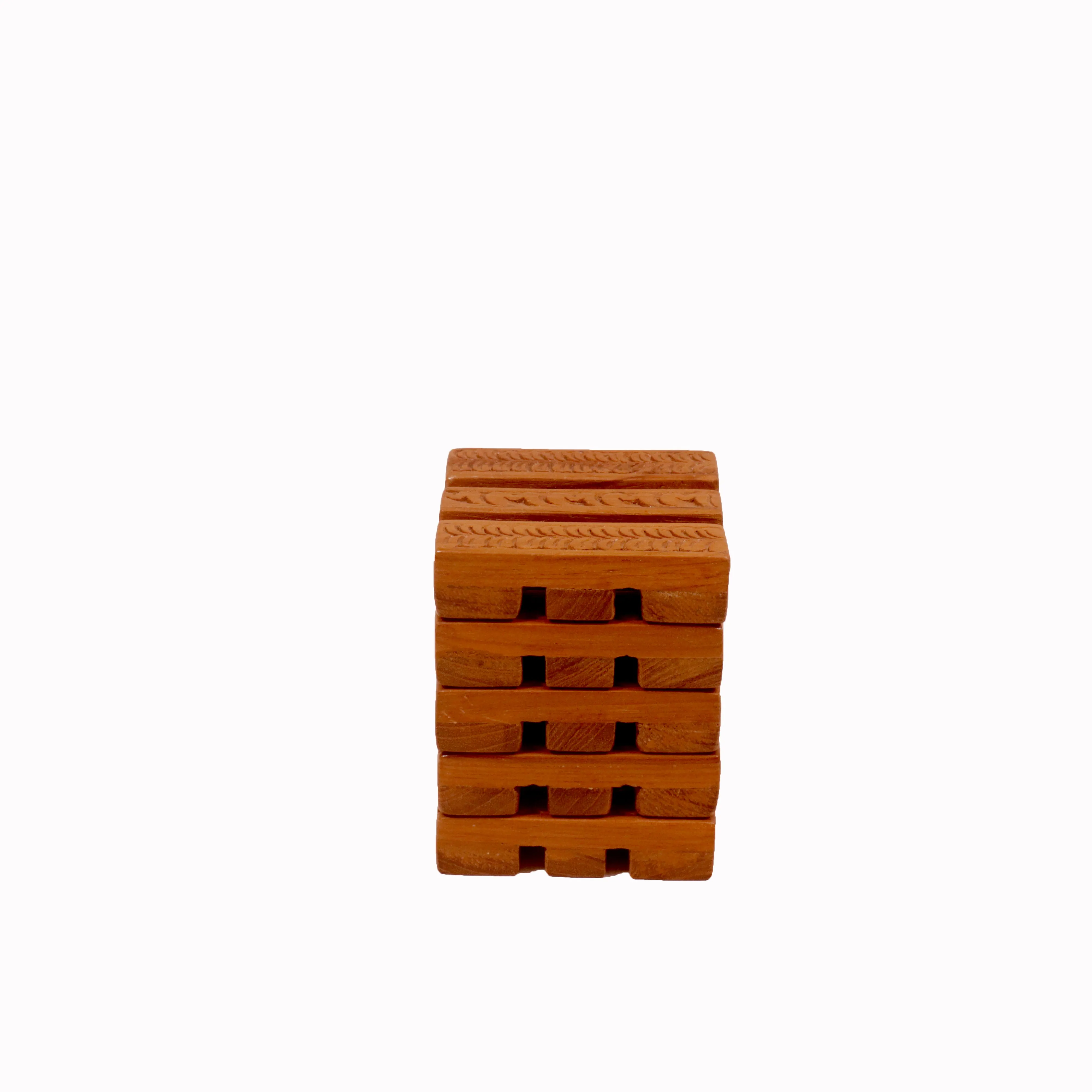 (Set of 5) Mini Log Tea Coasters