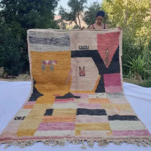 SIFRY | 9'7x6'3 Ft | 3x2 m | Moroccan Colorful Rug | 100% wool handmade