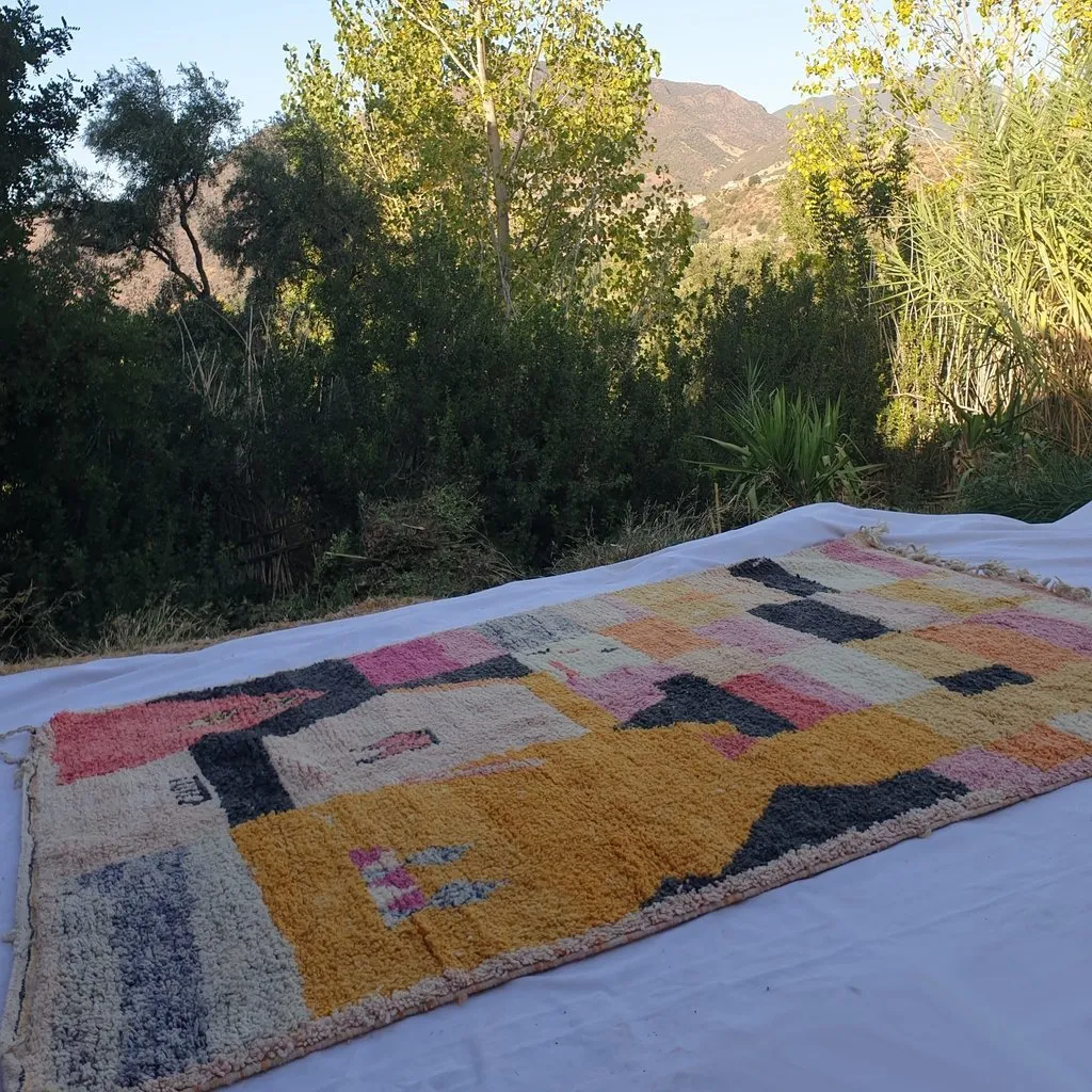 SIFRY | 9'7x6'3 Ft | 3x2 m | Moroccan Colorful Rug | 100% wool handmade