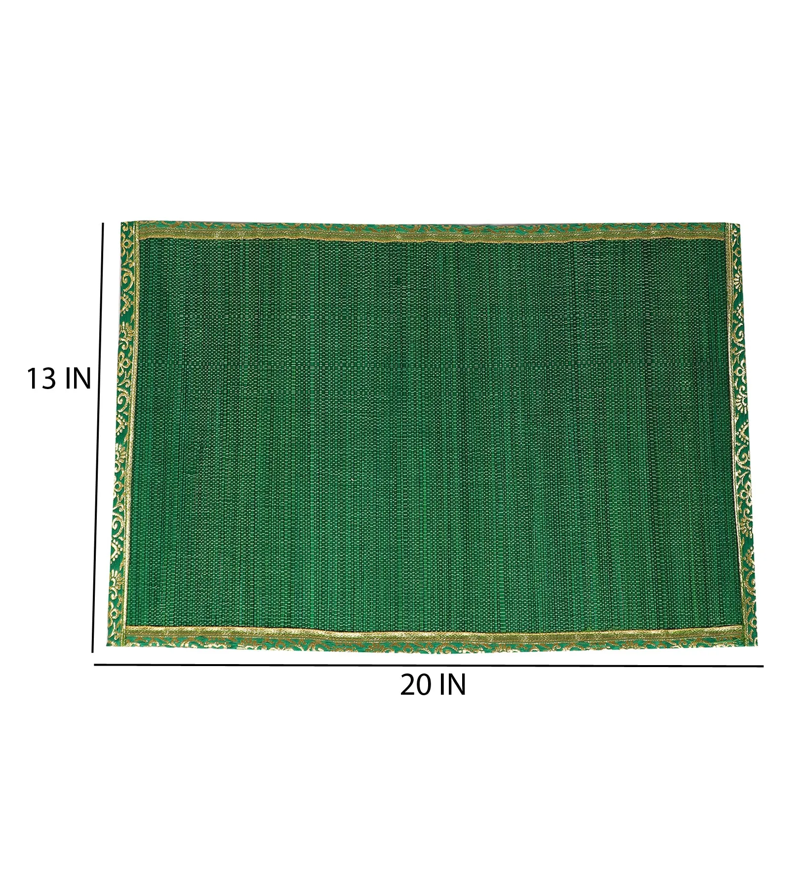 SILPAKARMAN Bamboo Dining Mats - Green (Set of 13)