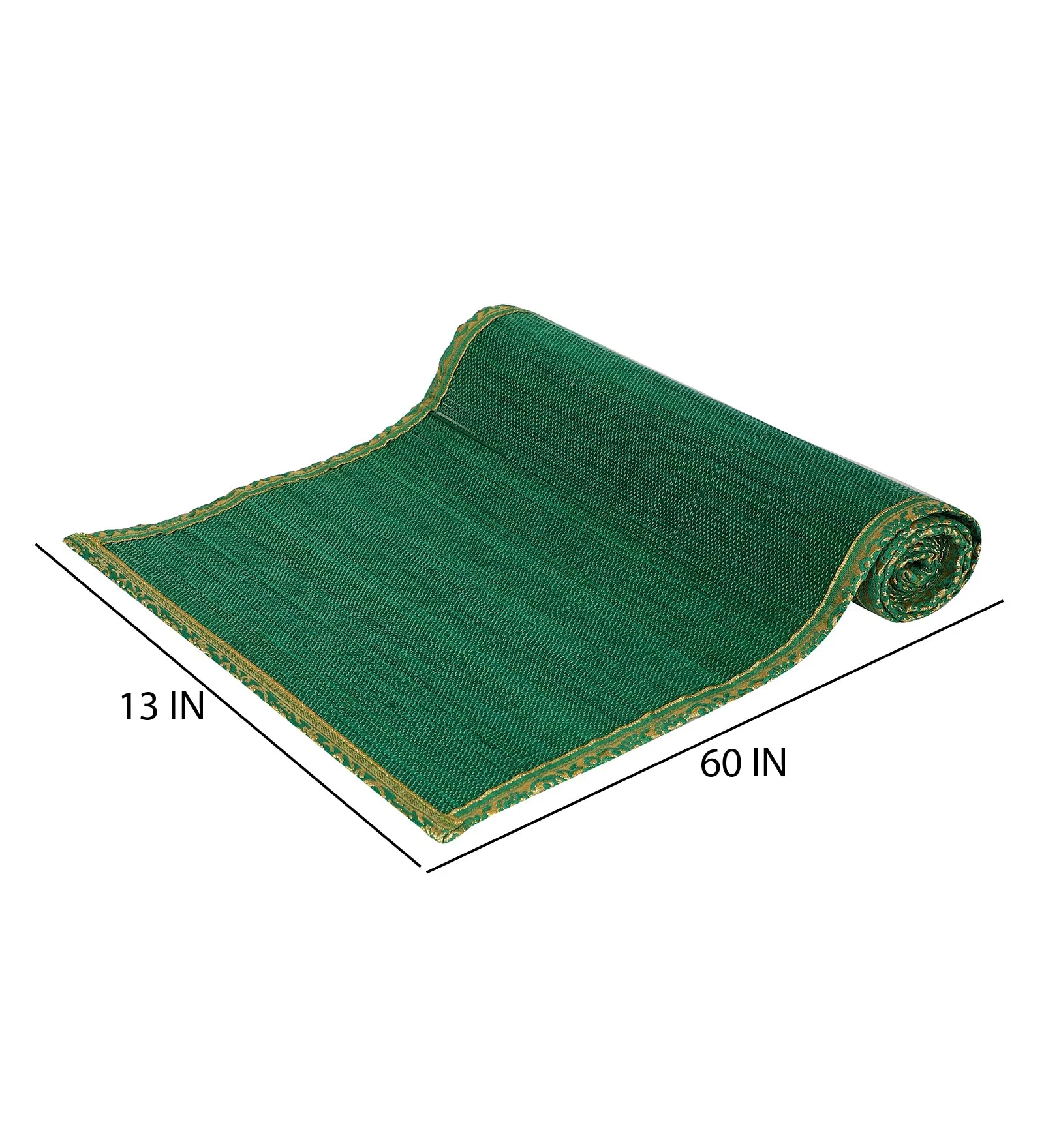 SILPAKARMAN Bamboo Dining Mats - Green (Set of 13)