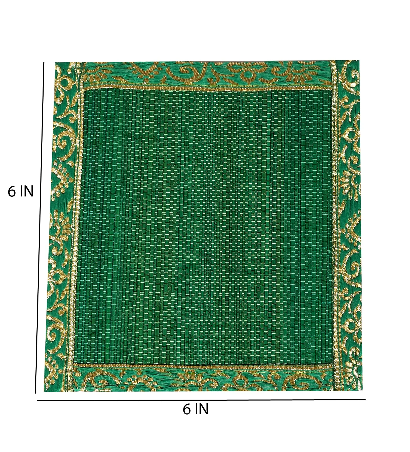 SILPAKARMAN Bamboo Dining Mats - Green (Set of 13)