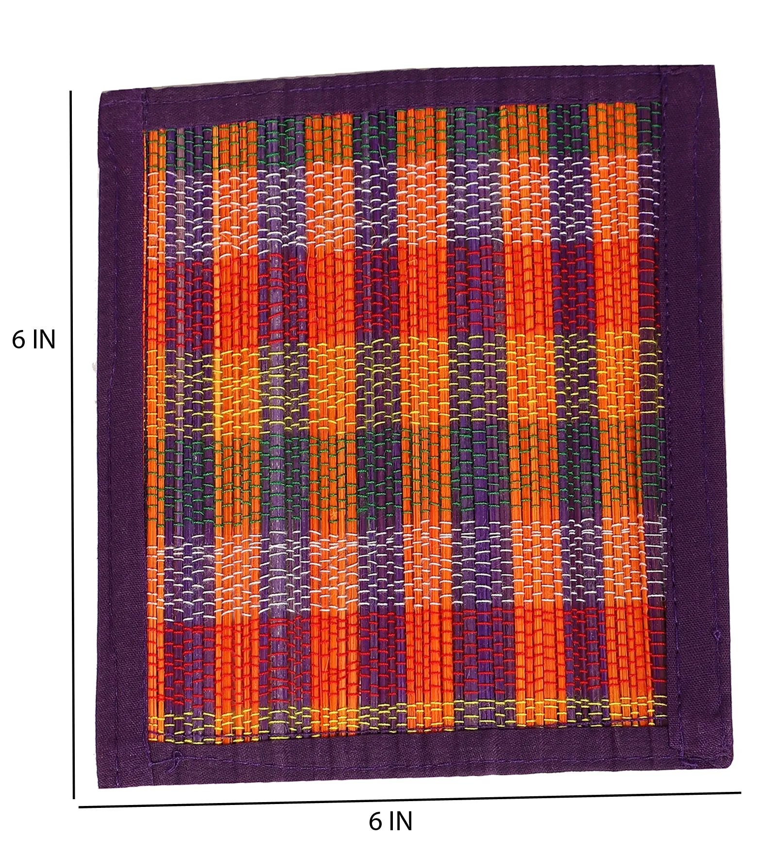 SILPAKARMAN Bamboo Dining Mats - Purple (Set of 13)
