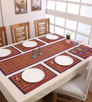SILPAKARMAN Bamboo Dining Mats - Purple (Set of 13)