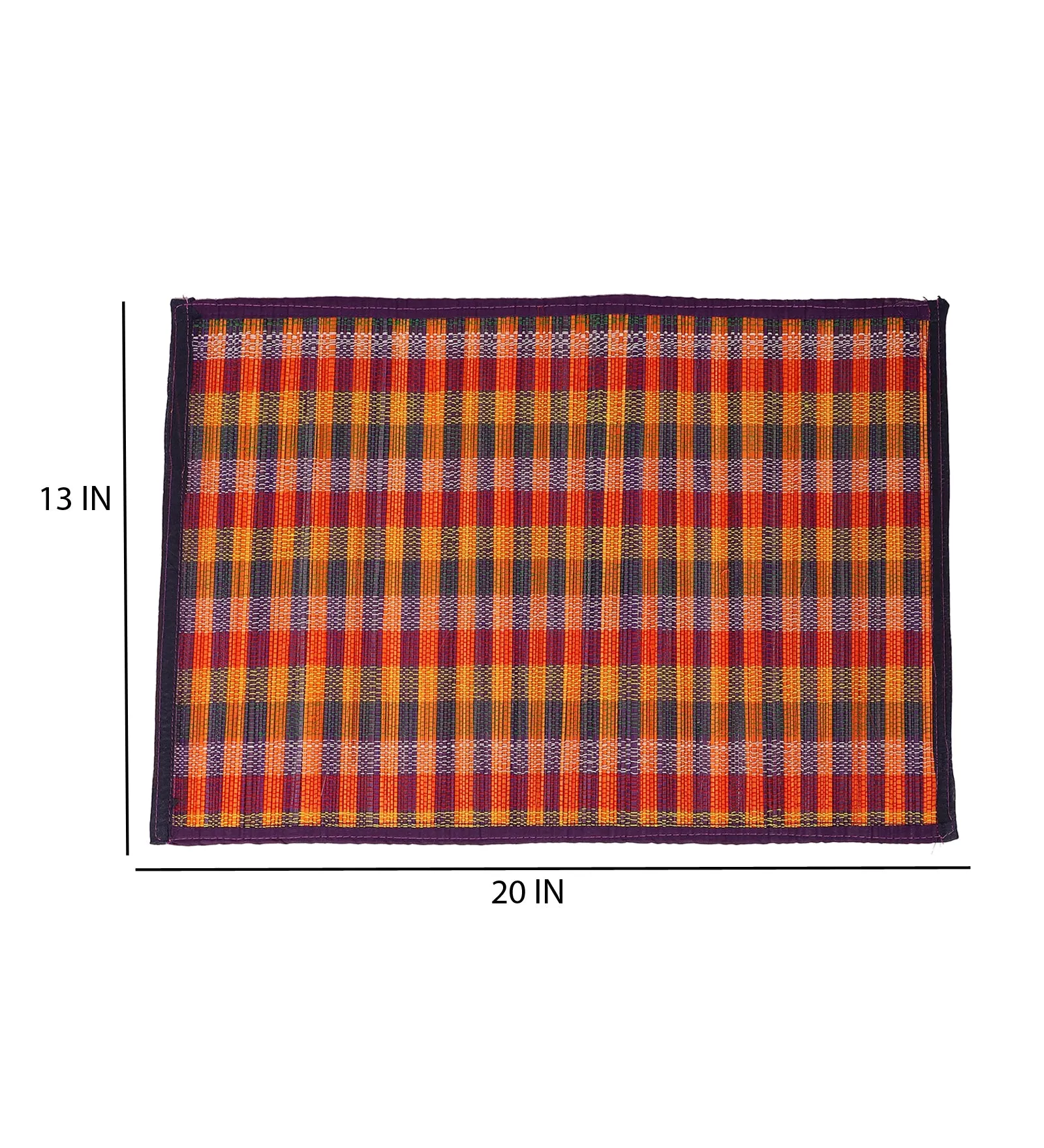 SILPAKARMAN Bamboo Dining Mats - Purple (Set of 13)