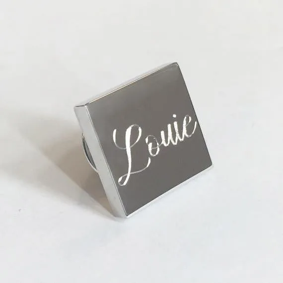 Silver Engraved Lapel Pin