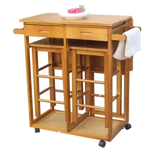 Simple fashion Foldable Without Handle Dining Cart With Square Stools Kitchen organize storage cabinet Home furniture