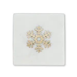 Square Snowflake Wine Coaster - set of 4