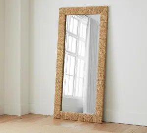 SRA Home Decor Vintage Wooden Rope Look Wall Mount Mirror for Home Decoration, Wall Mirror for Living Room, Mirror for Bedroom, Mirror for Bathroom, Brown (24x18 Inches Rectangle)