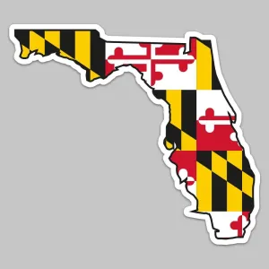 State of Florida w/ Maryland Flag / Sticker