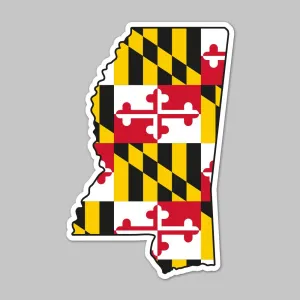 State of Mississippi w/ Maryland Flag / Sticker