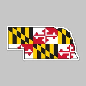 State of Nebraska w/ Maryland Flag / Sticker