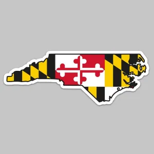 State of North Carolina w/ Maryland Flag / Sticker