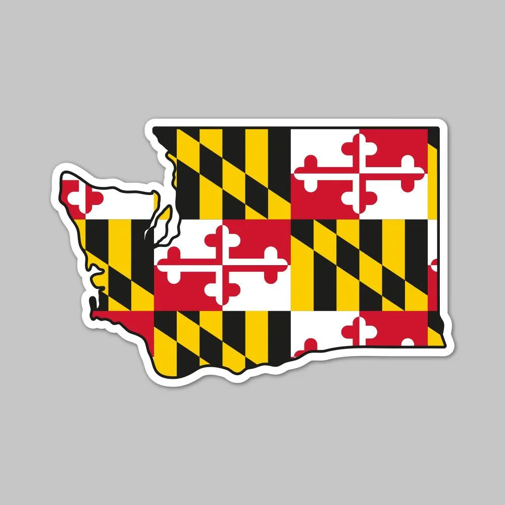 State of Washington w/ Maryland Flag / Sticker