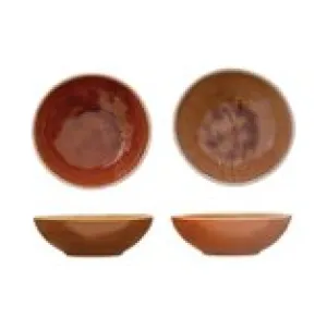Stoneware Bowl with Botanical Imprint
