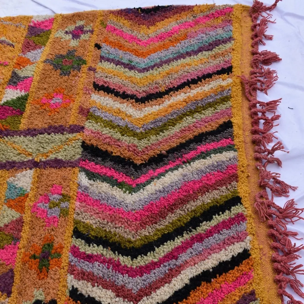 TAFROUD | 8x5 Ft | 247x153 cm | Moroccan Colorful Rug | 100% wool handmade