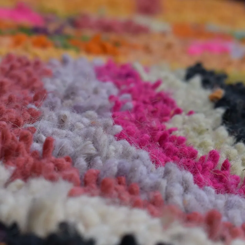 TAFROUD | 8x5 Ft | 247x153 cm | Moroccan Colorful Rug | 100% wool handmade
