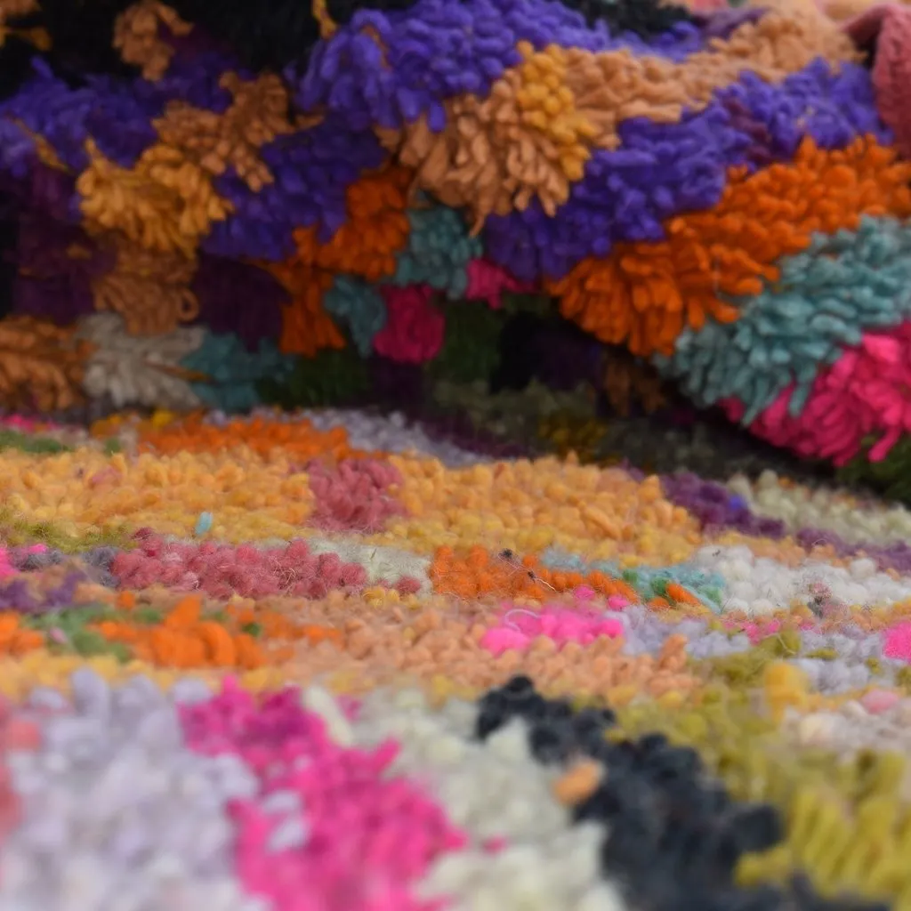 TAFROUD | 8x5 Ft | 247x153 cm | Moroccan Colorful Rug | 100% wool handmade