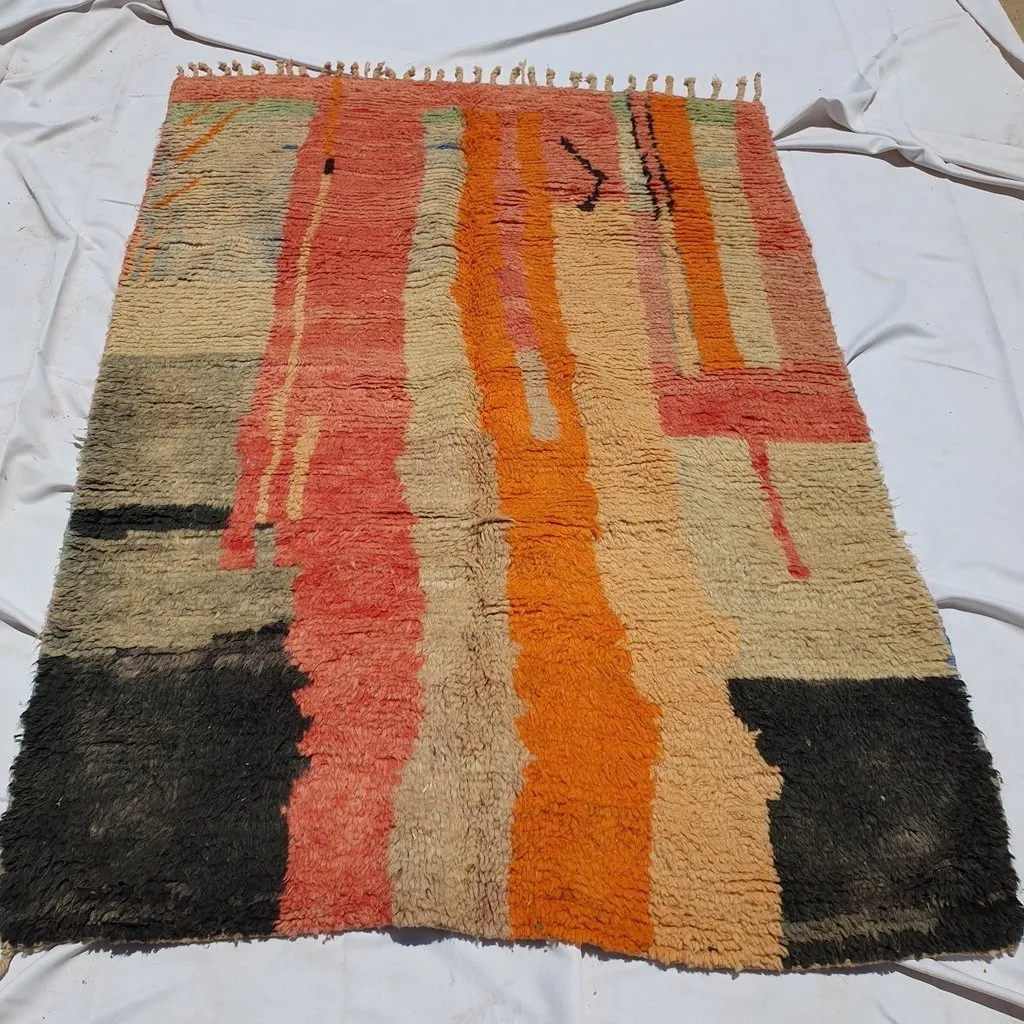 TAKLI | 6'3x4'7 Ft | 190x140 cm | Moroccan Colorful Rug | 100% wool handmade