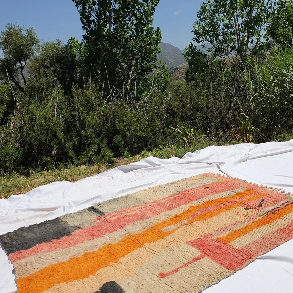TAKLI | 6'3x4'7 Ft | 190x140 cm | Moroccan Colorful Rug | 100% wool handmade